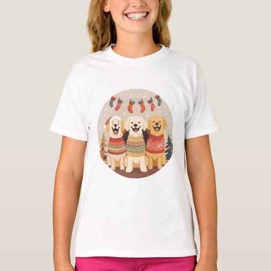 Kerst Labrador Retriever Honden T-shirt (Voorkant)
