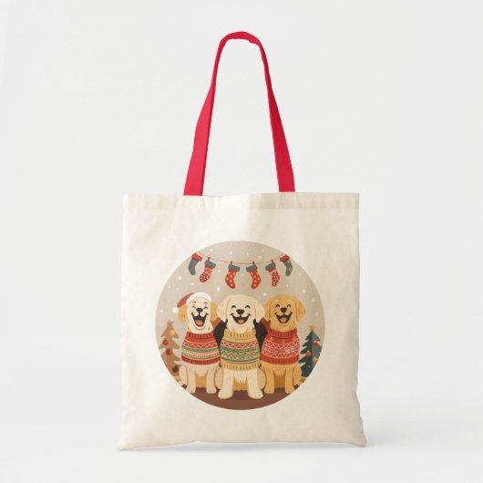 Kerst Labrador Retriever Honden Tote Bag (Voorkant)