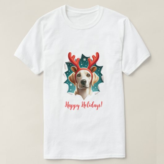 Kerst Labrador Retriever rendieren T-shirt (Design voorkant)