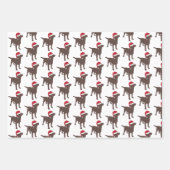 Kerst Labrador Retrievers Honden In Santa hoeden Inpakpapier Vel (Voorkant 2)