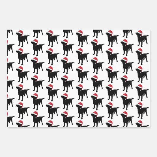 Kerst Labrador Retrievers Honden In Santa hoeden Inpakpapier Vel (Voorkant)