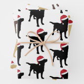 Kerst Labrador zwart geel en chocolade Inpakpapier Vel (In situ)