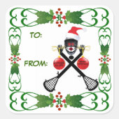 Kerst Lacrosse Gift Label (Voorkant)