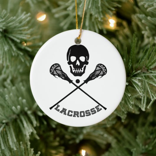 Kerst Lacrosse Sticks Keramisch Ornament (Boom)