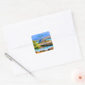 Kerst, Lake Tekapo, Nieuw-Zeeland Vierkante Sticker (Envelop)