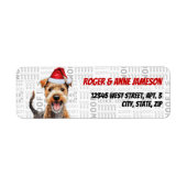 Kerst Lakeland Terrier Dog Retouradres Etiket (Voorkant)