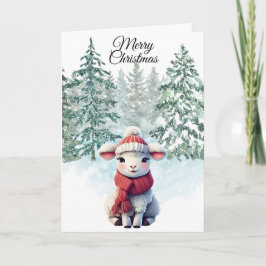 Kerst Lam Gevouwen Kerstkaart Feestdagen Kaart