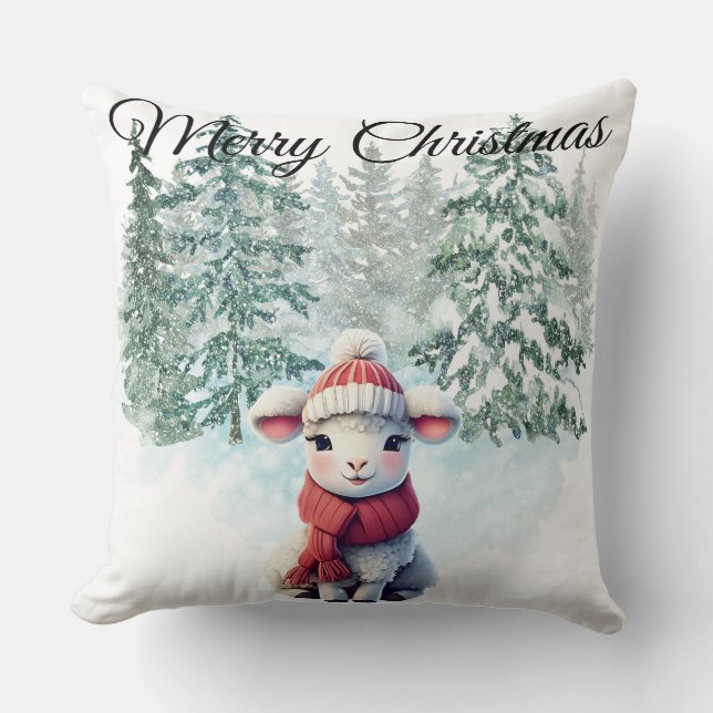 Kerst Lam Kussen (Voorkant)