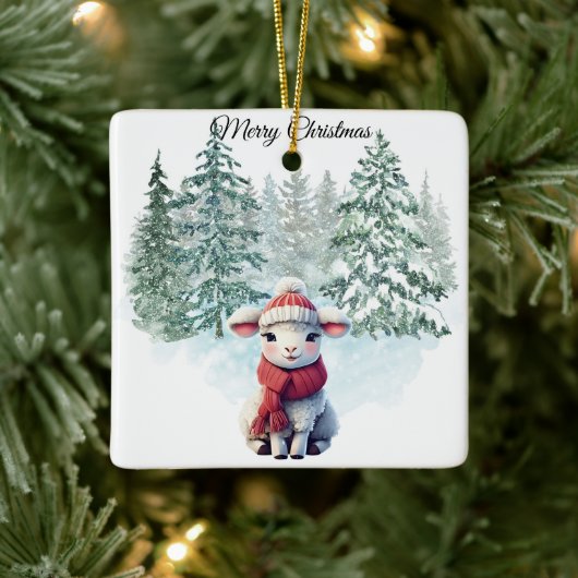 Kerst Lam Ornament (Boom)