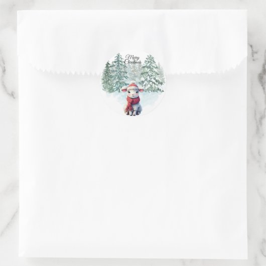 Kerst Lam Sticker (Tas)