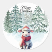 Kerst Lam Sticker (Voorkant)