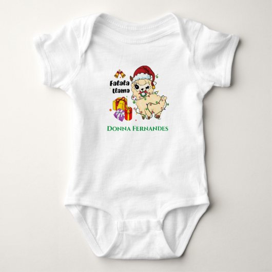 Kerst Lama Baby Body Romper (Voorkant)