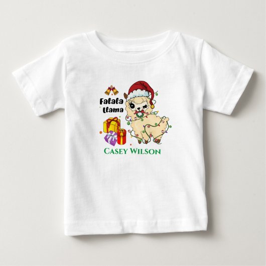Kerst Lama Baby T-Shirt (Voorkant)