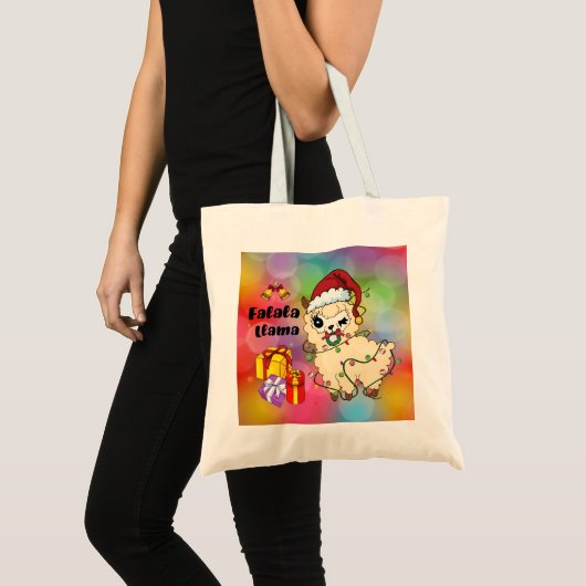 Kerst Lama Boodschappentas Tote Bag (Voorkant (product))