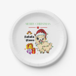 Kerst Lama Papieren Borden Bordje