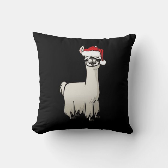 Kerst Lama T-shirt Kussen (Voorkant)