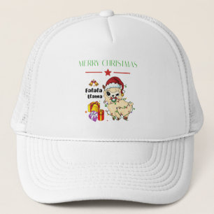 Kerst-Lama-Truckerhoed Trucker Pet