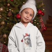 Kerst Lama Waterverf Kerstman Hoed Aangepaste Teks