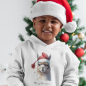 Kerst Lama Waterverf Kerstman Hoed Aangepaste Teks