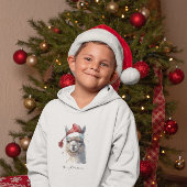 Kerst Lama Waterverf Kerstman Hoed Aangepaste Teks