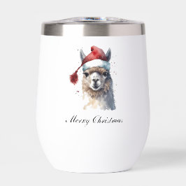 Kerst Lama Waterverf Kerstmannenhoed Aangepaste Te