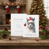 Kerst Lama Waterverf Kerstmannenhoed Aangepaste Te Kaart