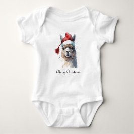 Kerst Lama Waterverf Kerstmannenhoed Aangepaste Te Romper