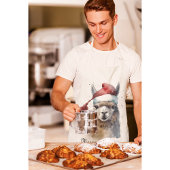 Kerst Lama Waterverf Kerstmannenhoed Aangepaste Te Schort