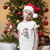 Kerst Lama Waterverf Kerstmannenhoed Aangepaste Te T-shirt