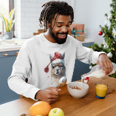 Kerst Lama Waterverf Kerstmannenhoed Aangepaste Te T-shirt