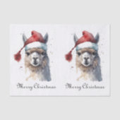 Kerst Lama Waterverf Kerstmannenhoed Aangepaste Te Tissuepapier (Voorkant)