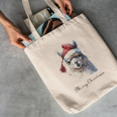 Kerst Lama Waterverf Kerstmannenhoed Aangepaste Te Tote Bag