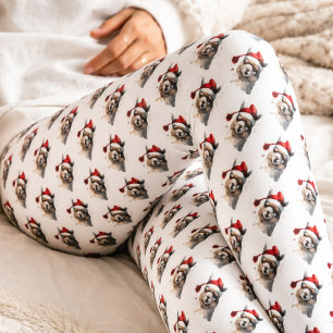 Kerst Lama Waterverf Kerstmannenhoed Herhalend Pat Leggings