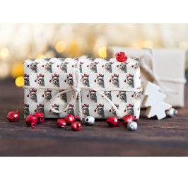 Kerst Lama Waterverf Kerstmannenhoed Patroon Cadeaupapier