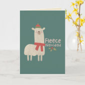 Kerst Lama Woordspeling: Fleece Navidad Kaart (Gele Bloem)