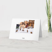 Kerst landelijke boerderij idylle buiten in de sne feestdagen kaart (Achterkant)