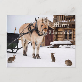 Kerst landelijke boerderij idylle dierengesprek vr feestdagenkaart