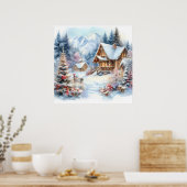 Kerst Landschap Art Poster (Keuken)