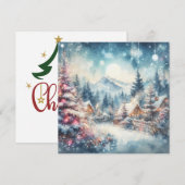 Kerst Landschap Art Wenskaart Feestdagenkaart (Voorkant / Achterkant)