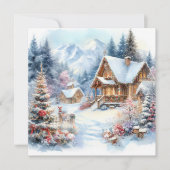 Kerst Landschap Art Wenskaart Feestdagenkaart (Voorkant)