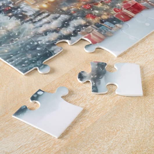 Kerst Landschap Kunst Puzzel Legpuzzel (Zijkant)