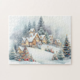 Kerst Landschap Kunst Puzzel Legpuzzel