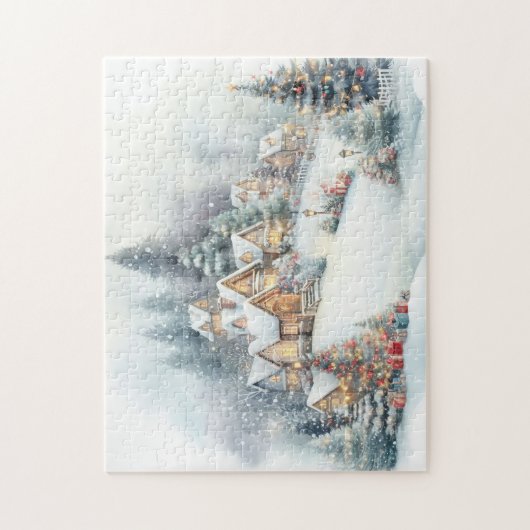 Kerst Landschap Kunst Puzzel Legpuzzel (Verticaal)