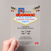 Kerst Las Vegas Casino Style Holiday Party Acryl Uitnodigingen (Insitu (Draagbaar))