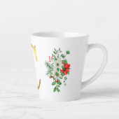 Kerst Latte Mok met Monogram-Gouden Letter (Rechts)
