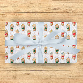 Kerst Latte Ogee Sneeuwvlok Patroon Cadeaupapier