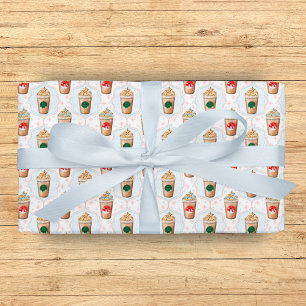 Kerst Latte Ogee Sneeuwvlok Patroon  Cadeaupapier