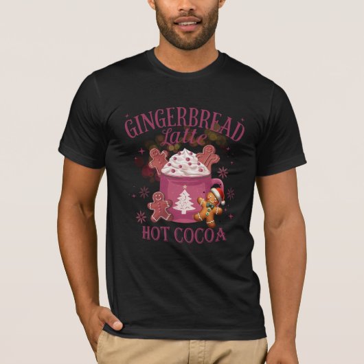 Kerst Latte warme chocolade drank T-shirt (Voorkant)