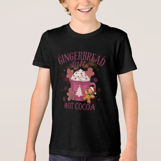 Kerst Latte warme chocolademelk kerst Tri-Blend Shirt (Voorkant)