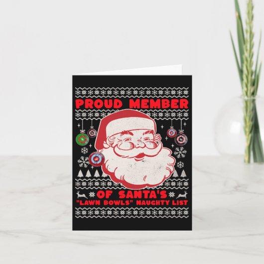 Kerst Lawn Bowls Idee voor mannen en kerstmis Kaart (Voorkant)